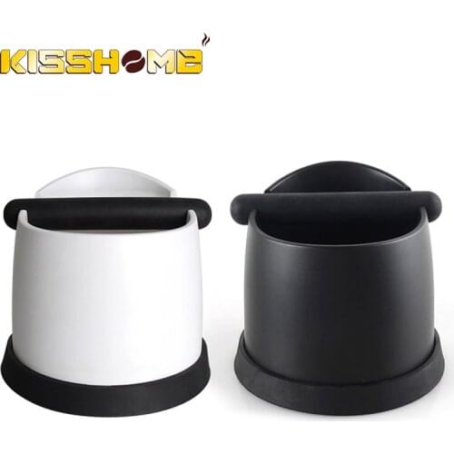17.4x15.7x12cm Double Layers Coffee Tamper Knock Box Deep Bent Design Slag isn't Splash Manual Coffee Grinder Coffee Accessories