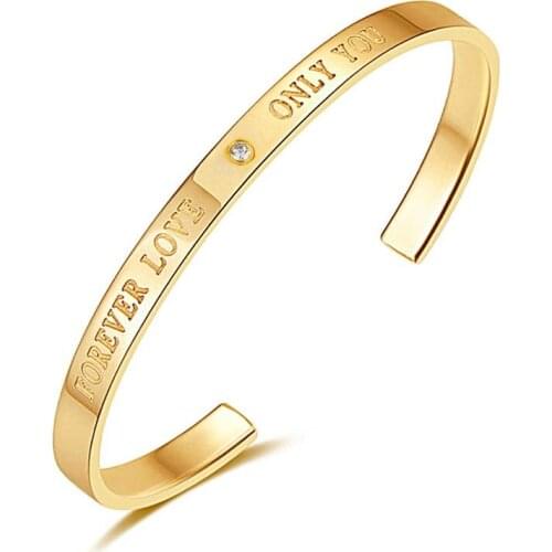 2020 charms stainless steel CZ open bangles bracelets for women fashion rose gold manchette bijoux accessories ofertas relampago