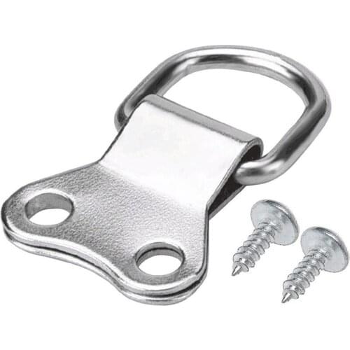 25 pcs D-Ring Picture Frame Hanging Hooks Double Hole Hangers With Screws Silver
