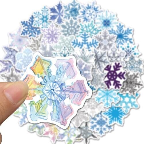 50Pcs Christmas Decoration Stickers Christmas Snowflake Window Stickers Window Decoration Waterproof Stickers