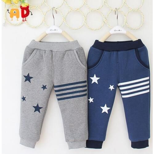 AD Fleece Super Warm Childrens Pants Cold-Proof Thermal Boys Girls Trousers Kids 100% Pure Cotton 2 Layers Clothing Clothes