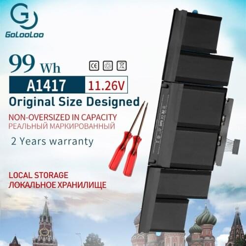 Golooloo 99Wh 11.26V A1417 Battery for Apple Macbook Pro 15" Inch A1398 Mid 2012 Early 2013 Retina MC975LL/A MC976LL/A MD831LL/A