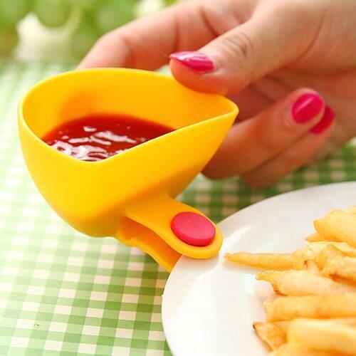 Assorted Sauce Clips Tray with Soft Grip Button Seasoning Dishes for Tomato Sauce Salt Vinegar Sugar Kitchen Supply UD88