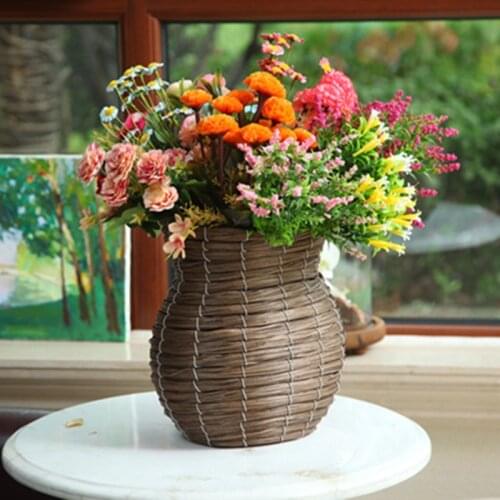 Handmade Bamboo Weave Vase Flower Art Baskets Flowerware Flower Arrangement Jardiniere