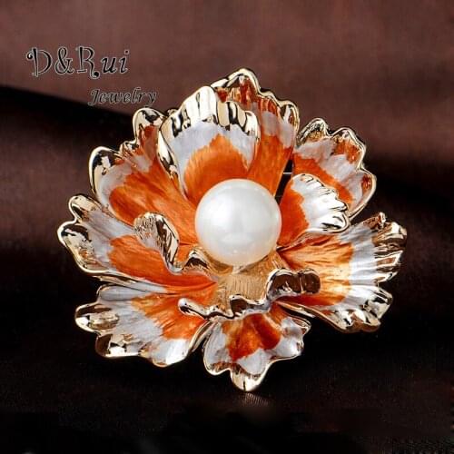 New Design Fashion Flower Jewelry Brooches Multicolor peony Pearl Hijab Brooch Clothes Accessories for wowen Wedding Partys 2021