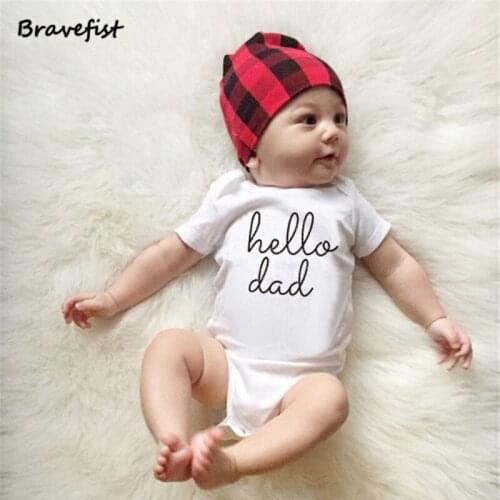 Baby Rompers 2018 Summer Baby Clothing Set Romper Infant Newborn Baby Boys And Girls Clothes Overall Jumpsuit Hello Dad Print