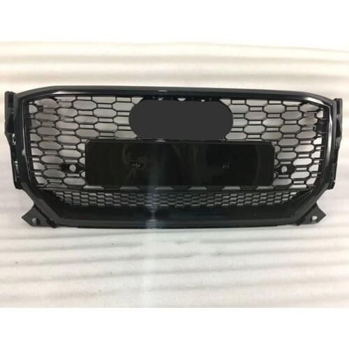 For RSQ2 Style Front Sport Hex Mesh Honeycomb Hood Grill Gloss Black for Audi Q2/SQ2 2017 2018 2019