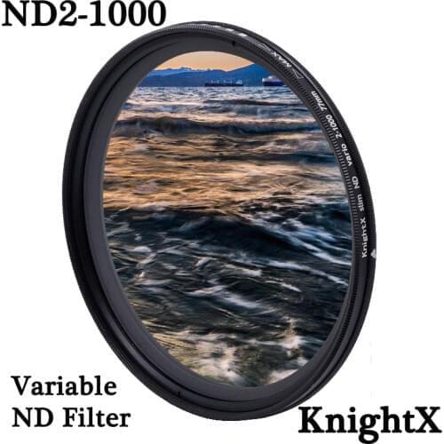 KnightX ND2 to ND1000 Fader Variable ND filter Adjustable For canon sony nikon 1300d d5100 d3300 photography 52mm 58mm 67mm