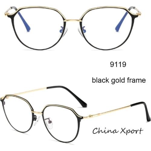 Hot selling women anti blue light glasses frame elegant vintage fancy glasses clear lens eye protection plain lens metal frame