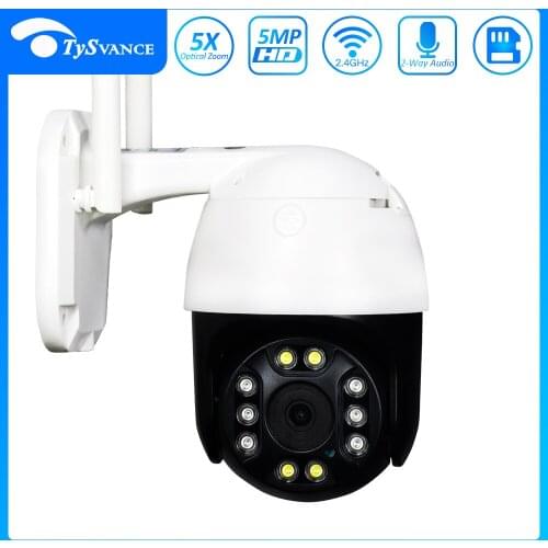 Mini Wifi PTZ IP Camera 1080P 5MP HD AI Auto Tracking 5X Zoom Two Way Audio Wireless Outdoor 50m IR Video Home Security CamHi