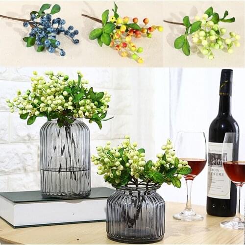 New 1pc Artificial Blueberry Eco-friendly Home Office Simulation Mini Fruit Fake Berry Decorations Party Wedding Decor6 Colors