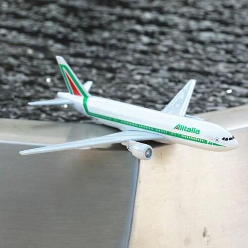 Alitalia Airlines Boeing 777 Airplane Diecast Aircraft Model 6" Metal Aeroplane Home Office Decor Mini Moto Toys for Children