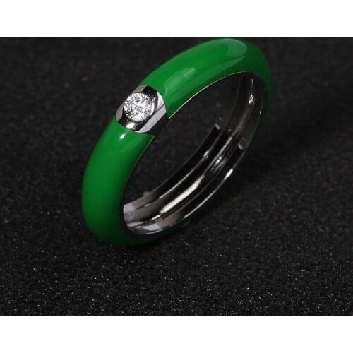 925 silver colorful enamel zircon ring gold-plated minimalist flower ring female wedding party engagement jewelry gift for women