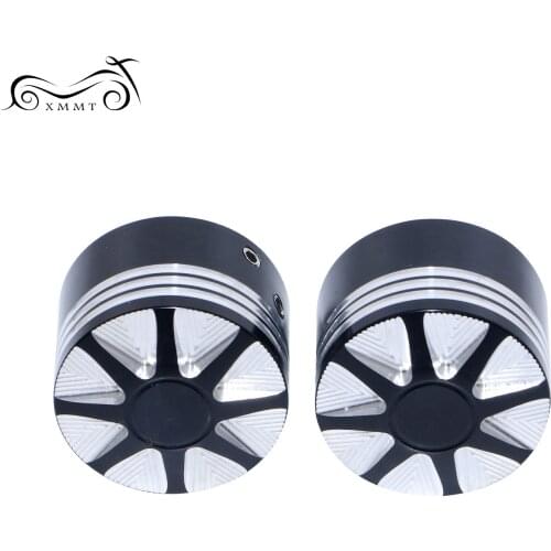 Motorcycle Black CNC Front Axle Nut Cover Bolt Kit For Harley Dyna Softail Touring Road King Sportster XL 1200 883