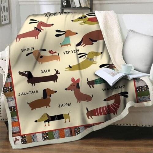 Fashion Aniaml Pets dog Sherpa Blankets Fleece Throw thick Blanket Brown Soft flannel Warm Camping Blanket Luxury Gifts For kids