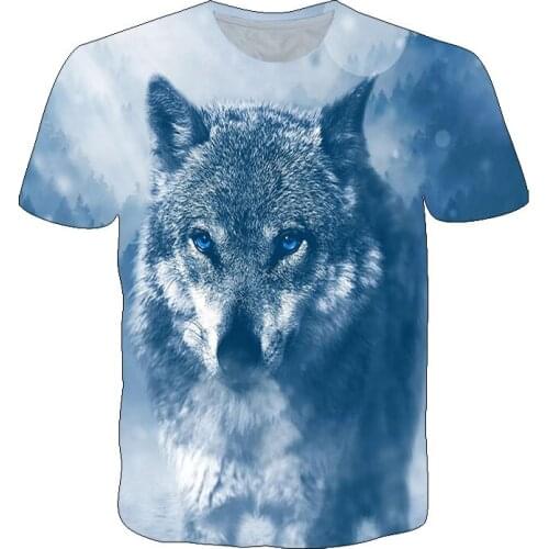 3D Men t shirt Cool Design Graphic Animal Wolf Fashion Print t-shirts Summer Casual Short Sleeve o neck t shirt 2021 New Arrival