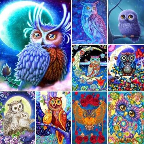 5D DIY Owl Art Diamond Painting Rhinestone Picture Full Square Full Diamond Embroidery Mosaic Home Decoration Cross Stitch Kit