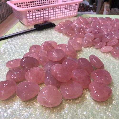Natural Pink Rose Quartzs Crystal Heart Chakra Healing Reiki 40mm Natural Stone Beads For Jewelry Making DIY Gift 1pcs