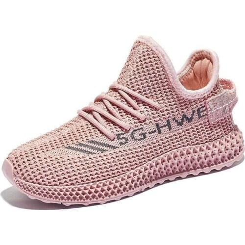Spring And Autumn 2021 New Breathable Flying Woven Casual Womens Shoes One-Step Fashion Mesh All-Match Sports Running Shoes