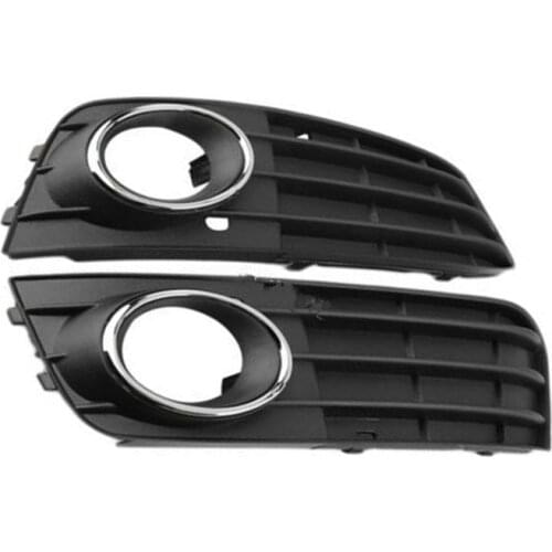 NEW Brand 2pcs black Front Bumper Grille ABS Fog Light Lamp Frame Cover left and right For 2009-2012 For Audi A4 A4L B8