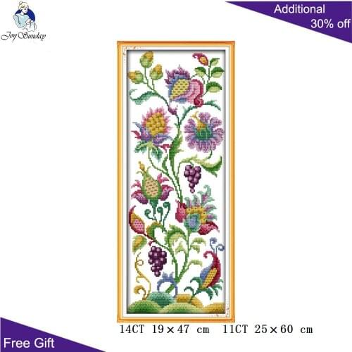 Joy Sunday Abstract Flowers Cross Stitch H458 14CT 11CT Counted and Stamped Home Decoration Flower Embroidery Cross Stitch kits