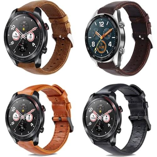Fashion Leather Watch Band Strap for Huawei Watch GT2 42mm GT 46mm Honor Magic2 Replacement Classic Buckle Wrist bands Correa