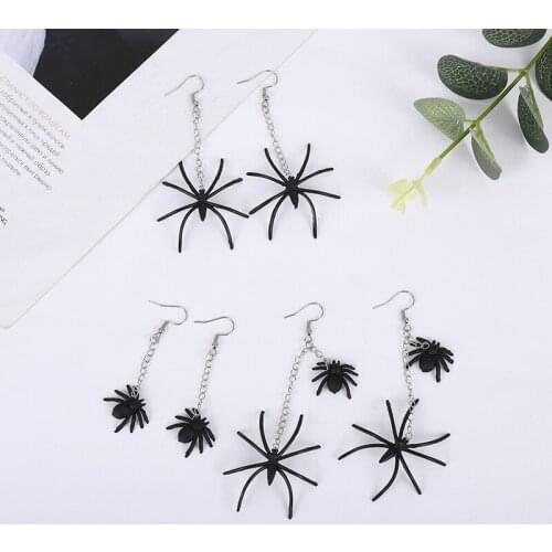 Halloween Carnival Party New Personality Spider Earrings Gothic Dark Witch Earrings Ear Jewelry Accessories Decoration Gift