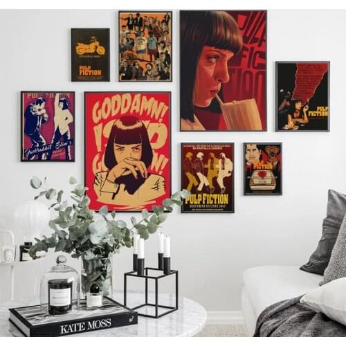 Modern Classic Pulp Fiction Vintage Canvas Painting Posters and Prints Wall Art Picture Stickers for Living Room Home Decoration