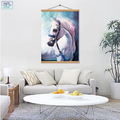SPLSPL Hand Drawn Horse Wall Picture Print on Canvas Watercolor Animals Home Decor Poster Painting for Living Room or Bedroom