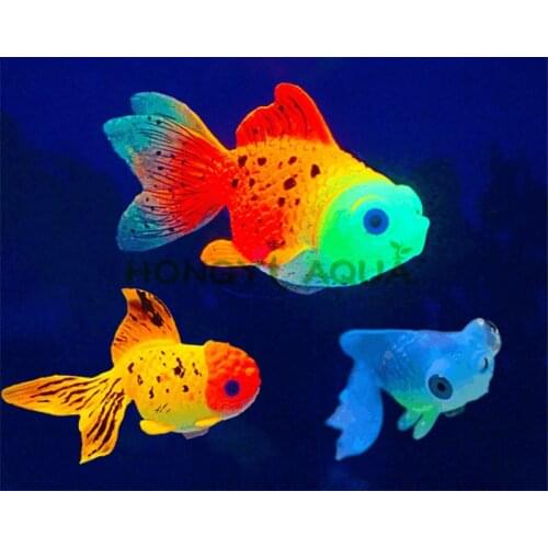 Luminous simulation Large goldfish Marine jellyfish Fish tank landscaping Decoration Silicone simulation fish Aquarium supplies