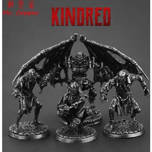 Vintage White Brass Kindred Vampire Soldier Models Desktop Ornaments Decors Game Toys Miniatures Figurines Accessories Men Gifts