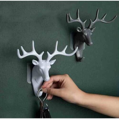 Vintage Deer Wall Hanging Hook Head Antlers for Hanging Clothes Hat Scarf Key Deer Horns Hanger Rack Wall Decoration Wholesale