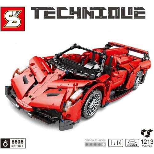High-Tech Super Sports Car Lamborghinieds Building Blocks MOC Simulation Model Venenoed Bricks Kids Toys Boyfriend Gift 8606