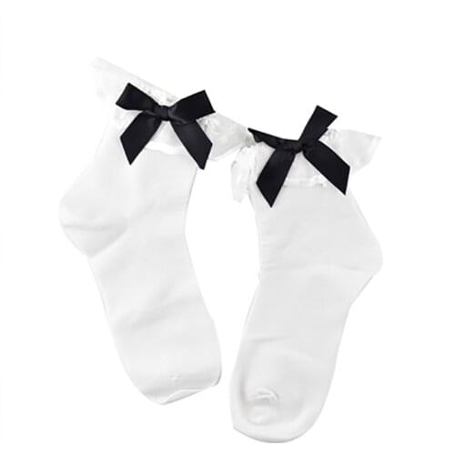 Japanese Women Winter Lolita Sock Ruffles Cute Ankle Loli Cotton Short Stockings Maid Tube Sweet Girls Socking College JK