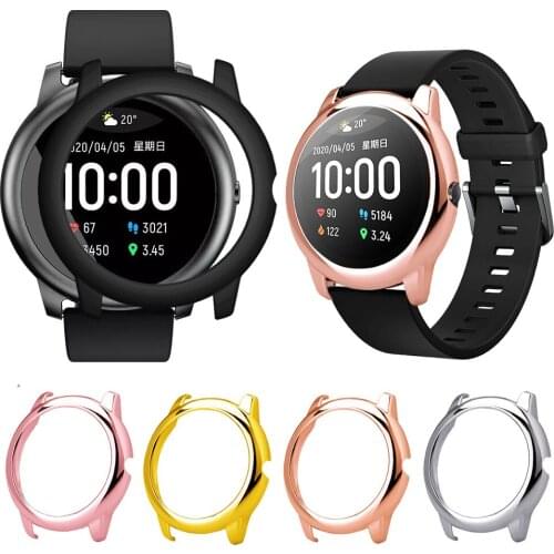 PC Protector Case Cover For Xiaomi Haylou Solar LS05 Smart Watch Electroplate Hard PC Protection Shell Frame