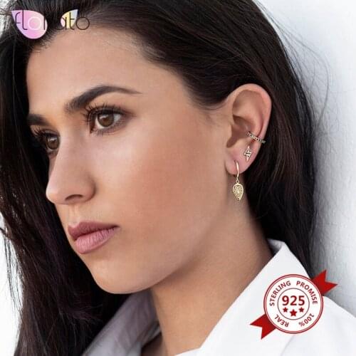 Mini 925 Sterling Silver Ear Needle Tiny Lightning/Moon/Sun CZ Silver Stud Earrings Simple Women Earrings Fashion Jewelry