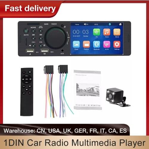 1 Din Car Radio Audio Stereo USB AUX FM Bluetooth Audio Player Radio Station With Remote Control Car Audio Multimedia Player