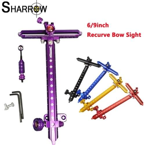 1pc 6/9inches Archery Recurve Bow Sight Aluminum Alloy Target Aiming Bow and Arrow Hunting Shooting Accessories Outdoor Sports