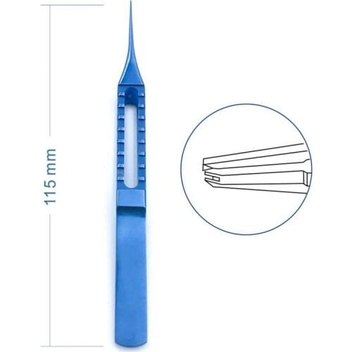 1PC Titanium Straight Suture Forcep 115mm 0.12mm teeth ophthalmic eye instrument