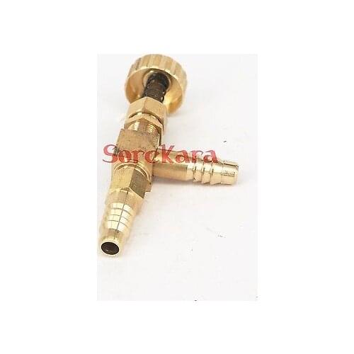 Elbow Brass Needle Valve with spring 10mm I/D hose barb Max Pressure 0.8 Mpa only for gas