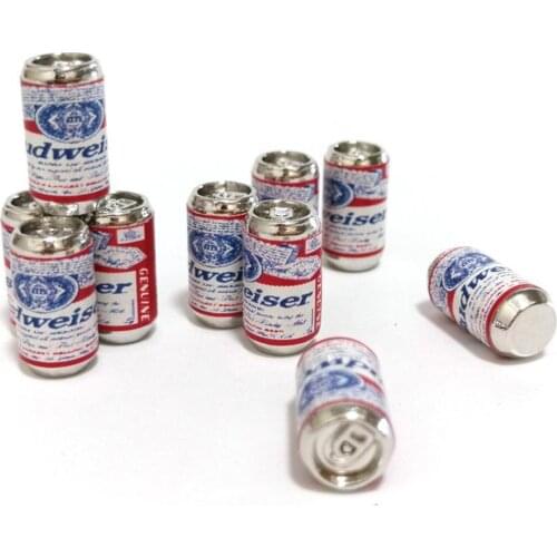 10Pcs/Set 1:12 Scale Dollhouse Accessories Miniature Bottle Can Decor Dollhouse Model Beer Model Scene Food Beer A0D5