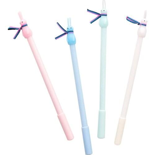 30pcs/lot Kawaii Long-eared Rabbit Cartoon animal Gel pen writing pens stationery plastic material office school supplies