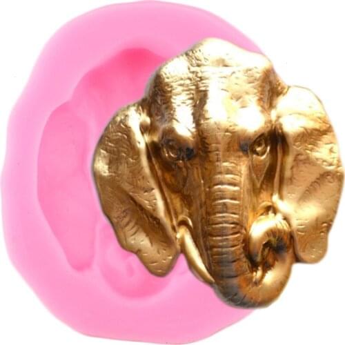 3D Elephant Head Silicone Mold DIY Party Animal Cake Border Fondant Molds Cake Decorating Tools Candy Chocolate Gumpaste Moulds