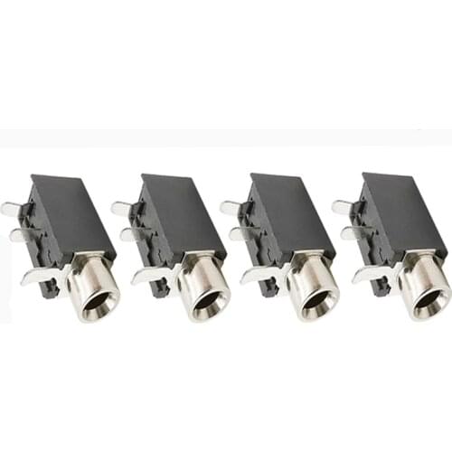 4PCS PCB Mount PJ-316 3.5mm Female Jack 3 Pin Socket Headphone Jack Audio Video Terminals Connector DIP-3 PJ316 3.5 mm Black