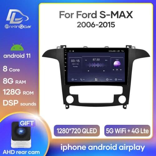 Prelingcar Android 10.0 For Ford S-MAX S MAX 1 2006-2015 Car Radio Multimedia Video Player GPS Navigation NO DVD 2 Din Octa-Core
