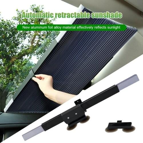 Car Windshield Curtain Retractable Set Folding Car Sunshade Cover Reflective Film Curtains Anti-UV Car Sun Shade Dropshipping