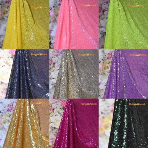 Royaltime Shimmer Neon Green Sequin Fabric By The Yard Two Way Stretch Embroidered Mesh African Lace Fabric for Dress Sewing