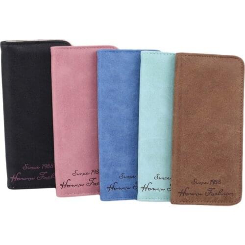 Long Women Wallet Soft Matte Retro Money Clutches PU Leather Wallet Slim Personality Fashion Money Purse Wallet ID Card Holder