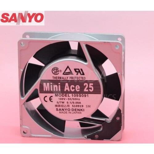 For Sanyo 109S091 AC 100V 8/7W 0.1/0.09A 9025 90mm aluminum frame AC cooling fan