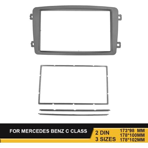 Double Din Car Radio Fascia for 2002-2004 Mercedes BENZ C CLASS W203 DVD Player Panel Kits Stereo Audio Dash Frame